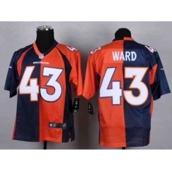 Nike Denver Broncos 43 T.J. Ward blue-orange Elite Splite NFL Jersey